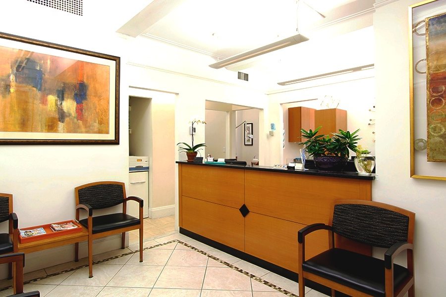 The reception area at Upper West Side Dentist, 40 West 86th Street
